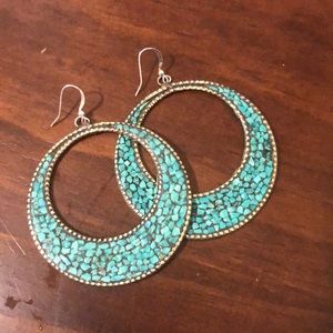 Turquoise Hoop Earrings